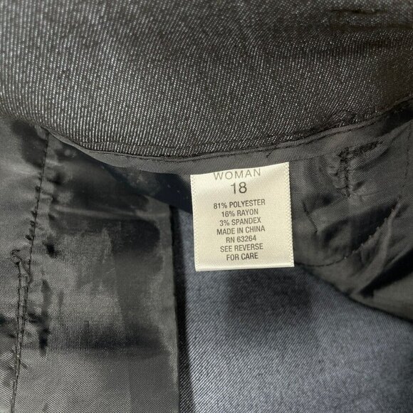 Roz & Ali Pants Women's Sz 18 Black Straight Leg High-Rise Pockets Stretch - Picture 10 of 12